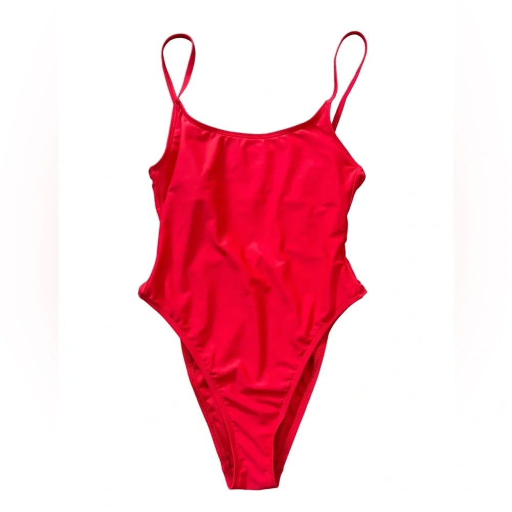 XS Wild Fable Red Extra High Leg Cheeky One Piece Swimsuit New